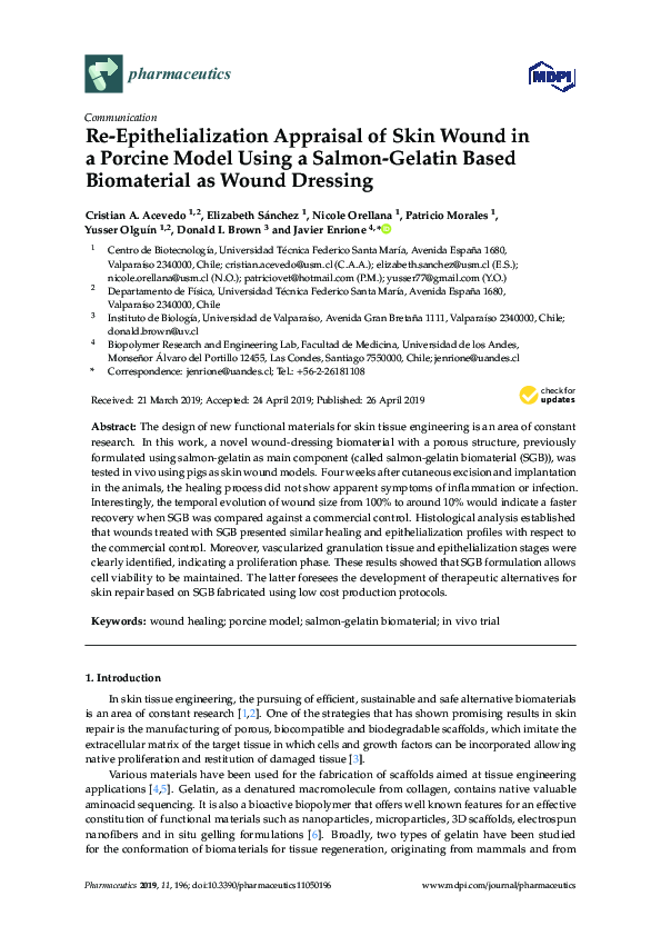 (PDF) Re-Epithelialization Appraisal of Skin Wound in a Porcine Model ...