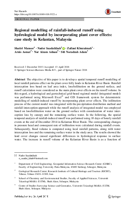 (PDF) Regional modelling of rainfall-induced runoff using hydrological ...