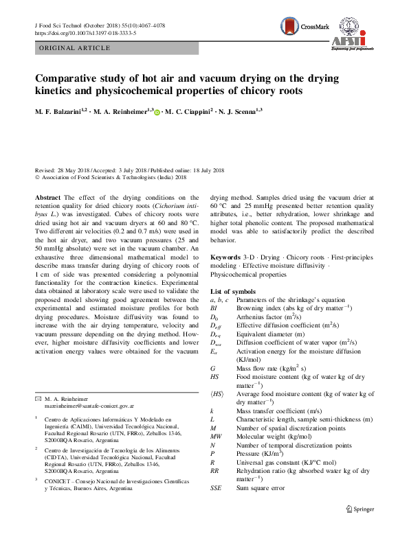 (PDF) Comparative study of hot air and vacuum drying on the drying ...