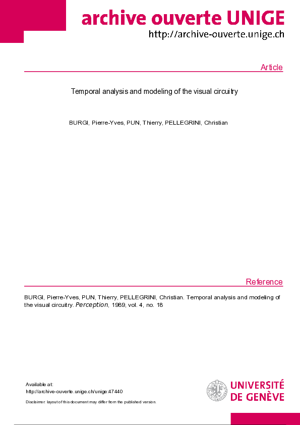 (PDF) Temporal analysis and modeling of the visual circuitry