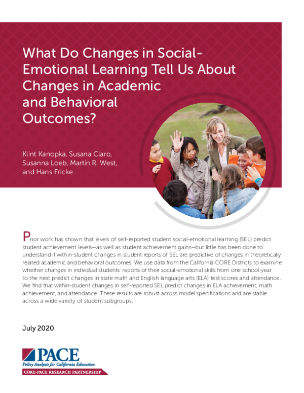 (PDF) What Do Changes in Social-Emotional Learning Tell Us about ...