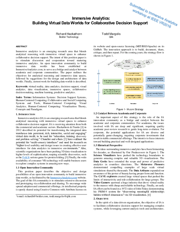 (PDF) Immersive analytics: Building virtual data worlds for ...