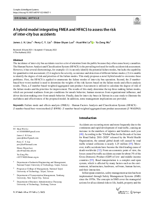 (PDF) A hybrid model integrating FMEA and HFACS to assess the risk of ...