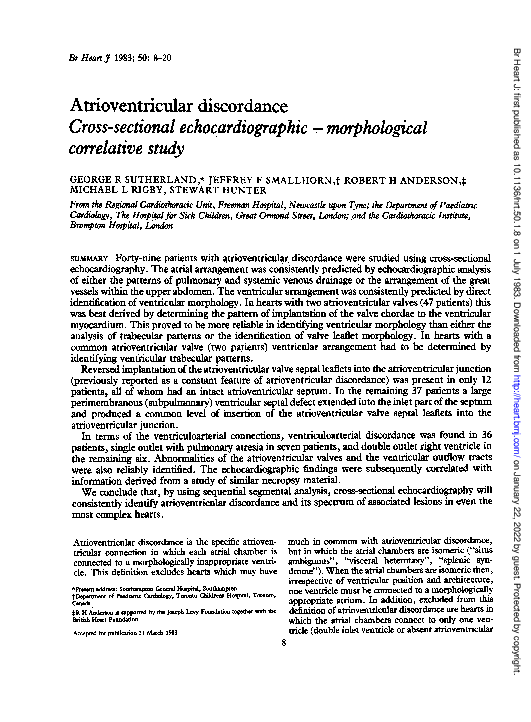 (PDF) Atrioventricular discordance. Cross-sectional echocardiographic ...