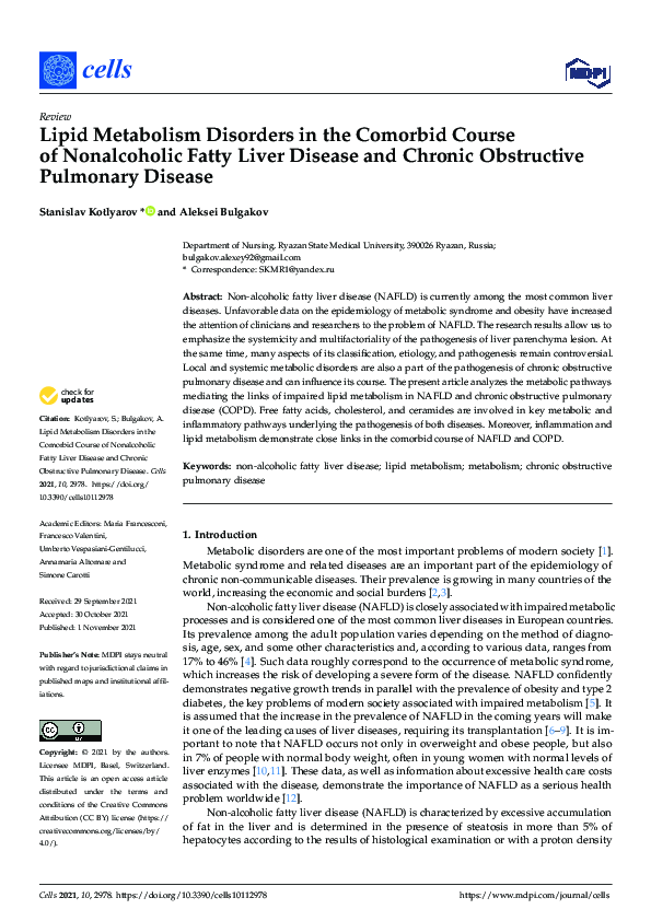 (PDF) Lipid Metabolism Disorders in the Comorbid Course of Nonalcoholic ...