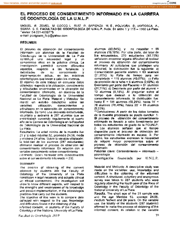 (PDF) El proceso de consentimiento informado en la carrera de ...