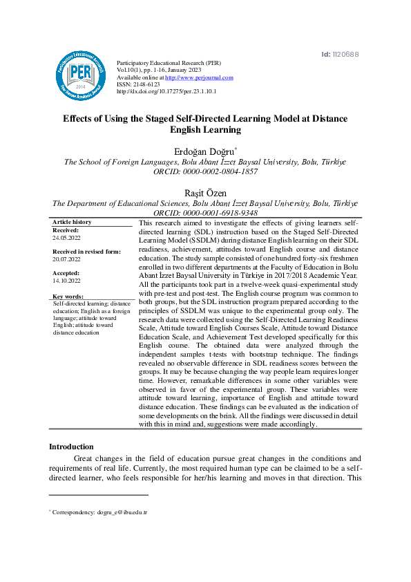 (PDF) Effects of Using the Staged Self-Directed Learning Model at ...