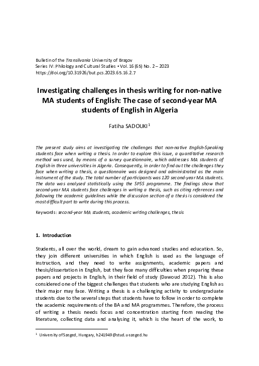 (PDF) Investigating challenges in thesis writing for non-native MA ...