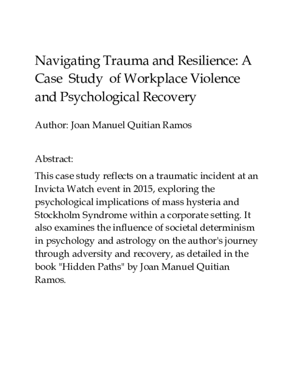 (PDF) Navigating Trauma and Resilience: A Case Study of Workplace ...