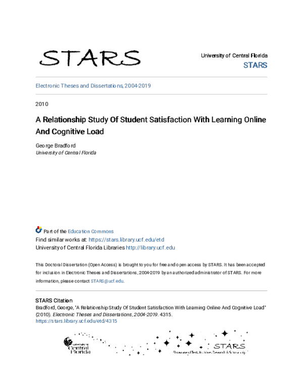 (PDF) A Relationship Study Of Student Satisfaction With Learning Online ...
