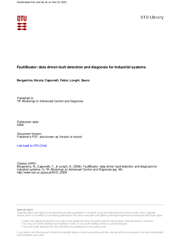 (PDF) FaultBuster: data driven fault detection and diagnosis for ...