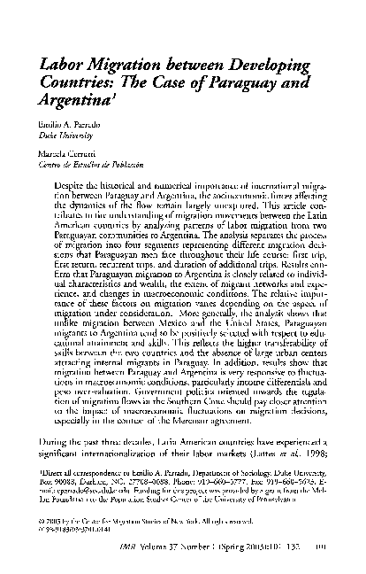 (PDF) Labor Migration between Developing Countries: The Case of ...