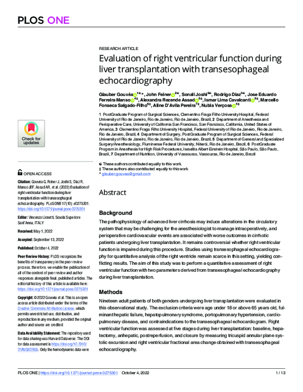 (PDF) Evaluation of right ventricular function during liver ...