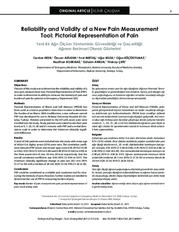 (PDF) Reliability and Validity of a New Pain Measurement Tool ...
