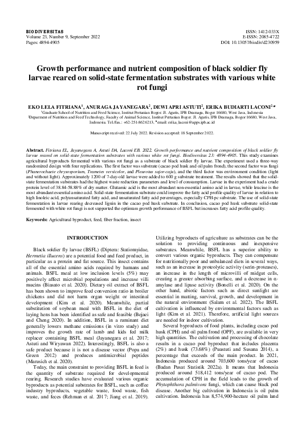 (PDF) Growth performance and nutrient composition of black soldier fly ...