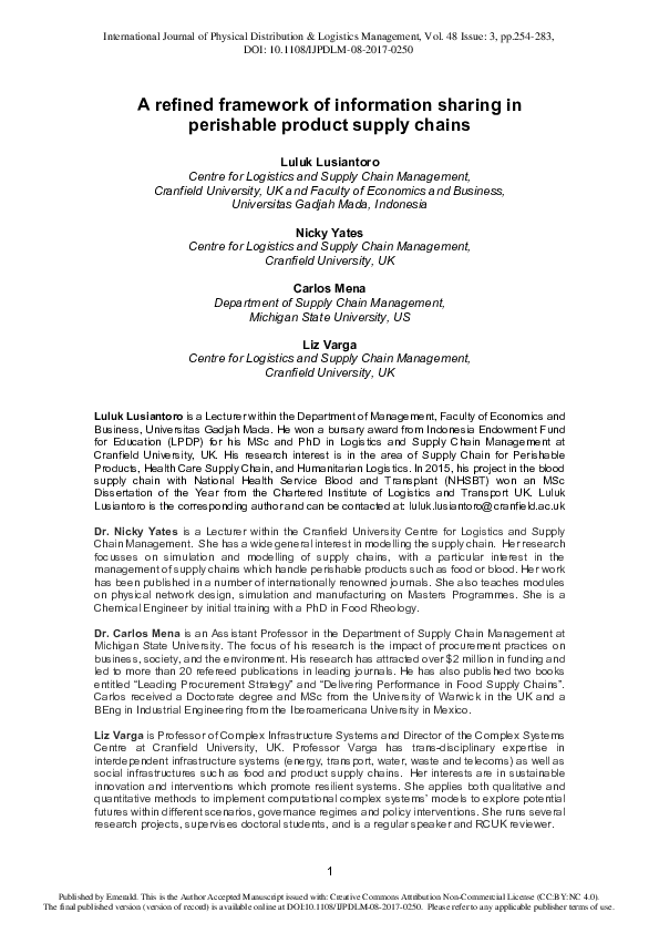 (PDF) A refined framework of information sharing in perishable product ...