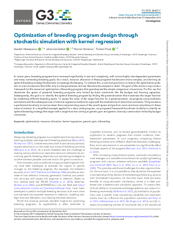 (PDF) Optimization of breeding program design through stochastic ...