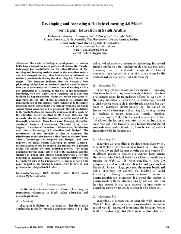 (PDF) Developing and Assessing a Holistic eLearning 4.0 Model for ...