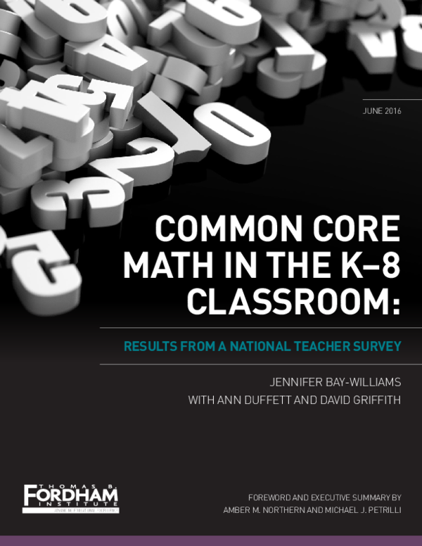 (PDF) Common Core Math in the K-8 Classroom: Results from a National ...