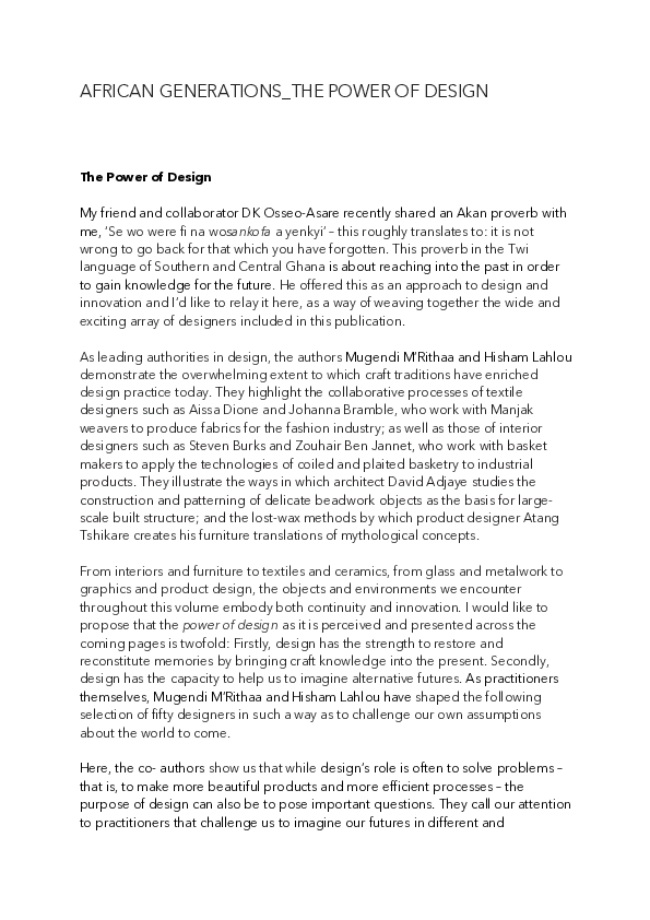 (PDF) African Generation: The Power of Design