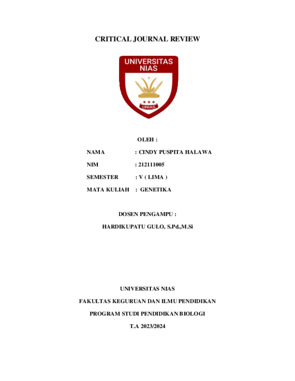 (PDF) CRITICAL JOURNAL REVIEW