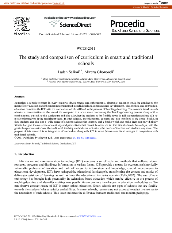 (PDF) The study and comparison of curriculum in smart and traditional ...