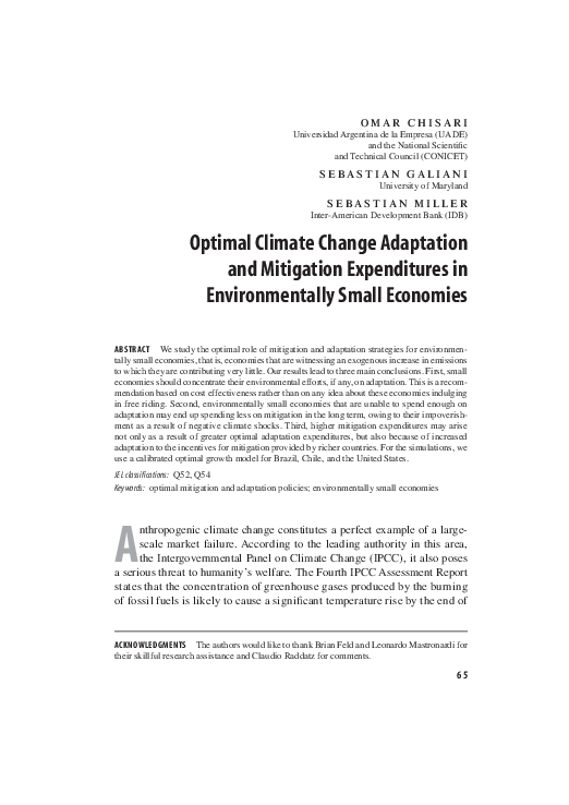 (PDF) Optimal Climate Change Adaptation and Mitigation Expenditures in ...