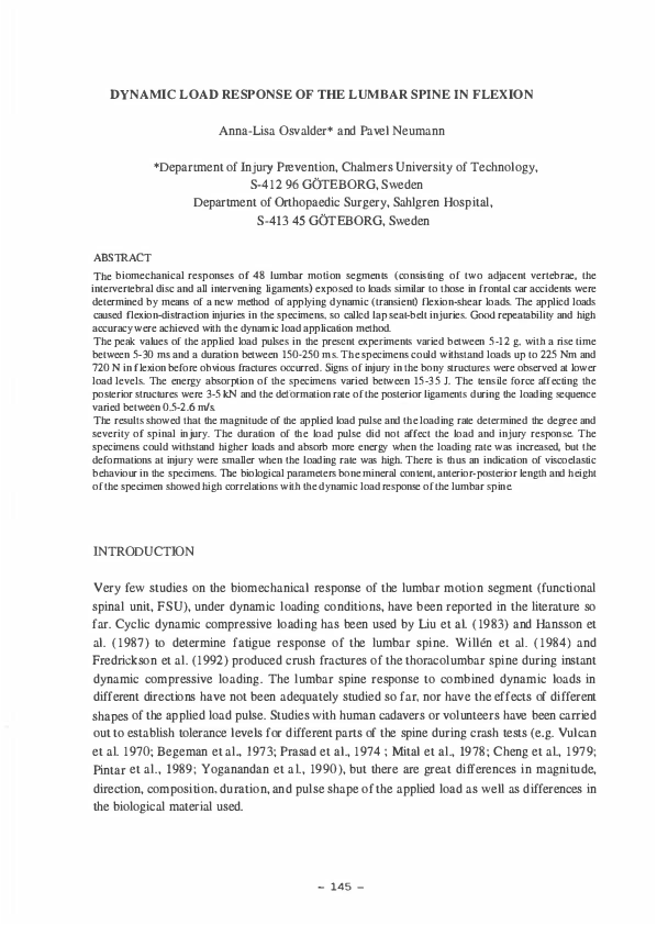  pdf dynamic load response of the lumbar spine in flexion