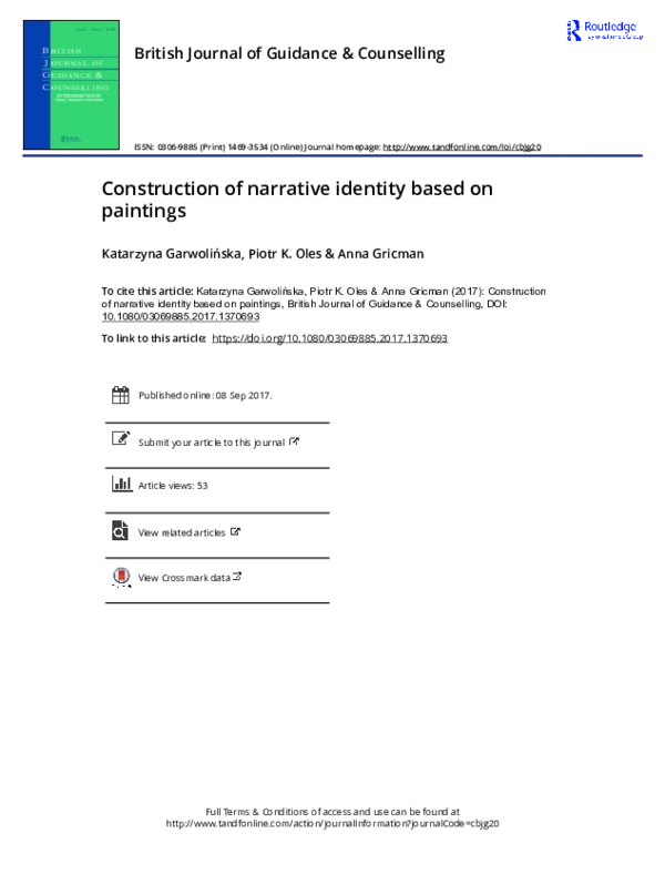 (PDF) Construction of narrative identity based on paintings
