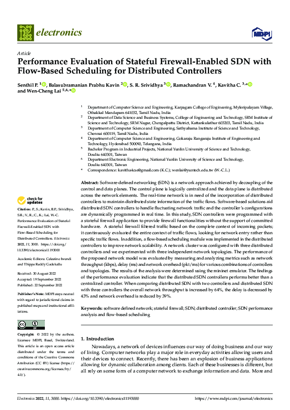(PDF) Performance Evaluation of Stateful Firewall-Enabled SDN with Flow ...