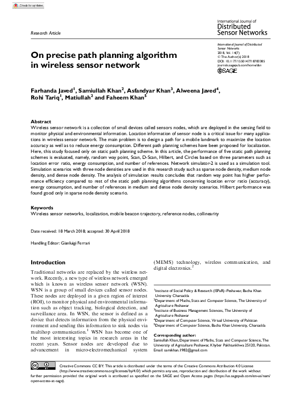 (PDF) On precise path planning algorithm in wireless sensor network