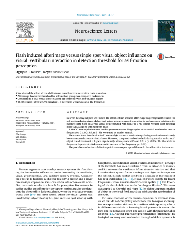 (PDF) Flash induced afterimage versus single spot visual object ...