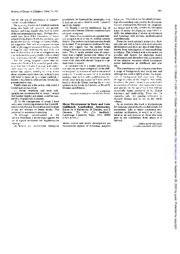 (PDF) Motor Development in Early and Later Childhood: Longitudinal ...