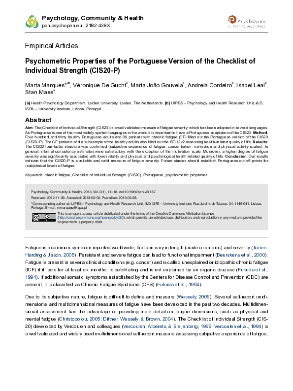 (PDF) Psychometric Properties of the Portuguese Version of the Student ...