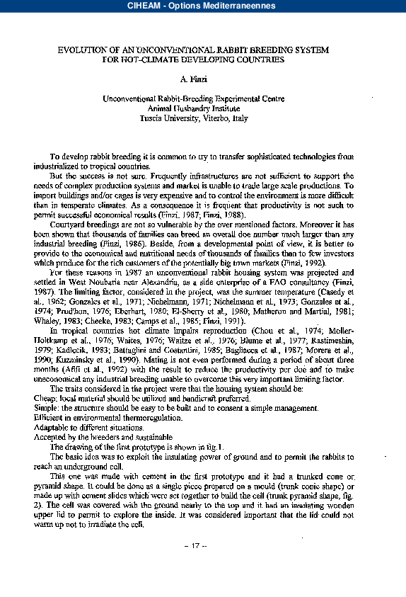 (PDF) Evolution of an unconventional rabbit breeding system for hot ...