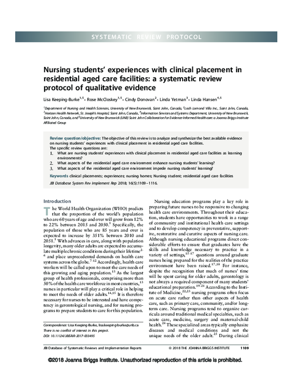 (PDF) Nursing students’ experiences with clinical placement in ...