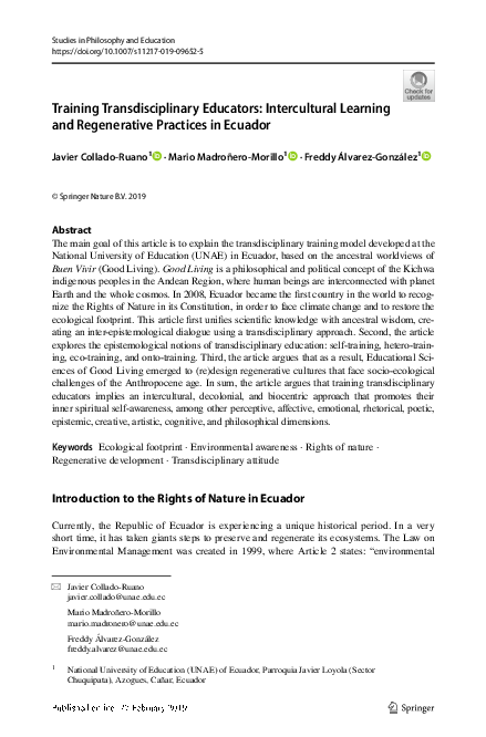 (PDF) Training Transdisciplinary Educators: Intercultural Learning and ...