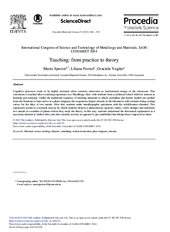 (PDF) Teaching: From Practice to Theory