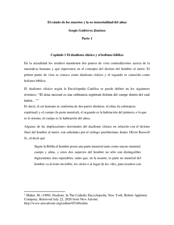 (PDF) El estado de los muertos y la no inmortalidad del alma