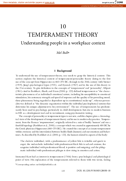 Pdf Temperament Theory