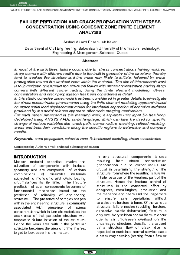 Pdf Failure Prediction And Crack Propagation With Stress