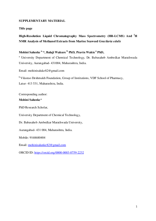 (PDF) High-resolution liquid chromatography mass spectrometry (HR-LCMS ...
