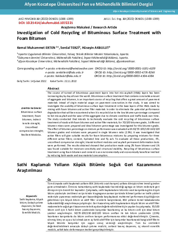 (PDF) Investigation of Cold Recycling of Bituminous Surface Treatment ...