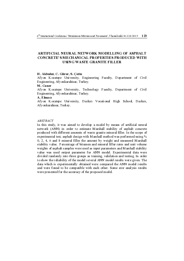 (PDF) Artificial neural network modelling of asphalt concrete’s ...