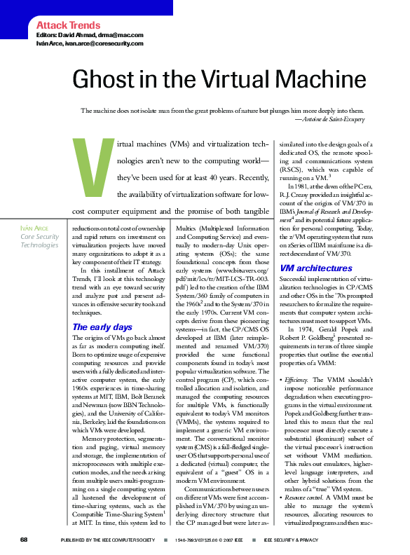 (PDF) Ghost in the Virtual Machine