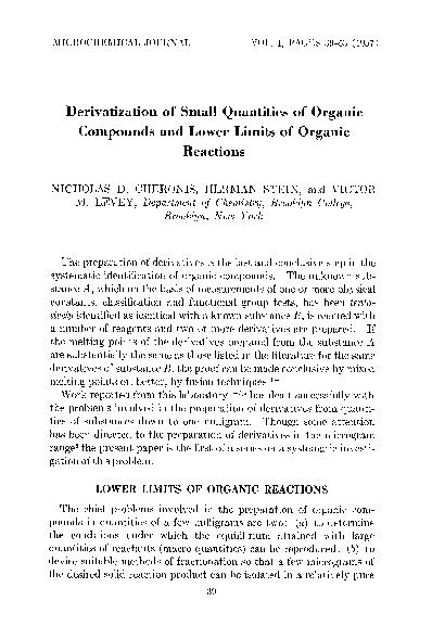 (PDF) Derivatization of small quantities of organic compounds and lower ...
