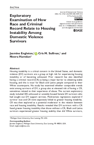 (PDF) Exploratory Examination of How Race and Criminal Record Relate to ...