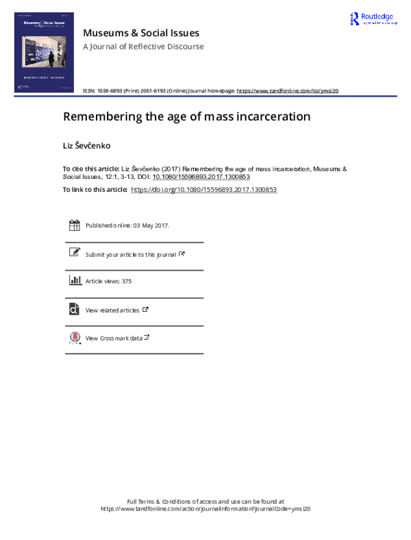 (PDF) Remembering the age of mass incarceration