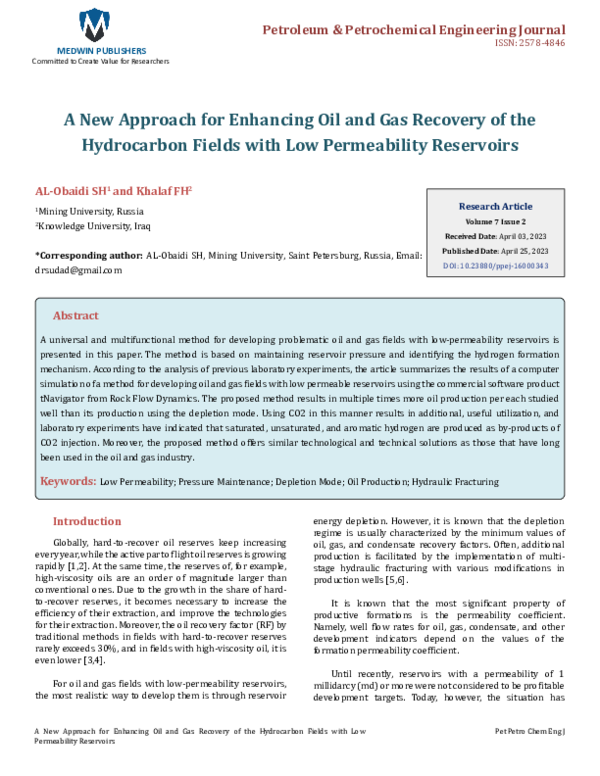 (PDF) A New Approach for Enhancing Oil and Gas Recovery of the ...