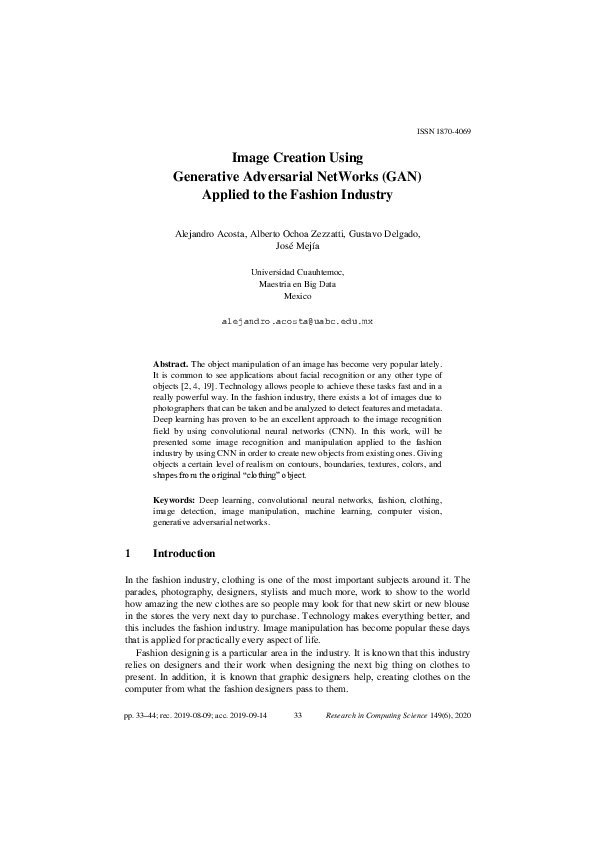(PDF) Image Creation Using Generative Adversarial Networks (GAN ...